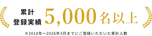 累計登録実績5000名以上